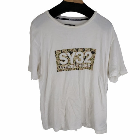 エスワイサーティトゥー SY32 by SWEET YEARS S/S 迷彩ボックスロゴ クルーネックtシャツ メンズ JPN:XXL