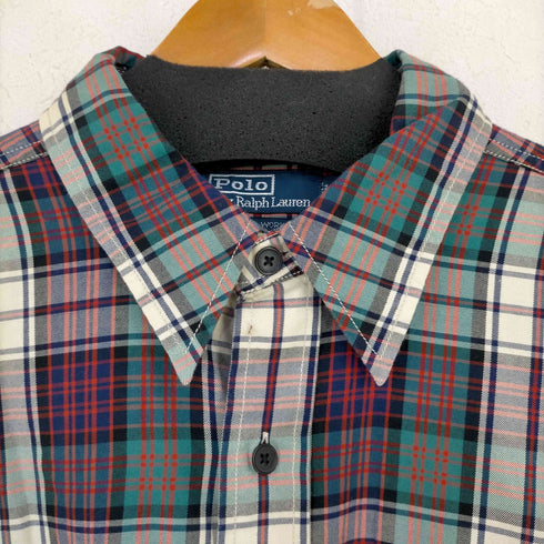ポロバイラルフローレン Polo by RALPH LAUREN 90-00s ポニー無し WOODSMAN WORKSHIRT フラップポケットL/Sチェックシャツ メンズ import:L