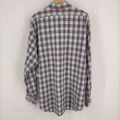ポロバイラルフローレン Polo by RALPH LAUREN 90-00s ポニー無し 猫目ボタン フロントポケットチェックL/Sシャツ メンズ import:XL