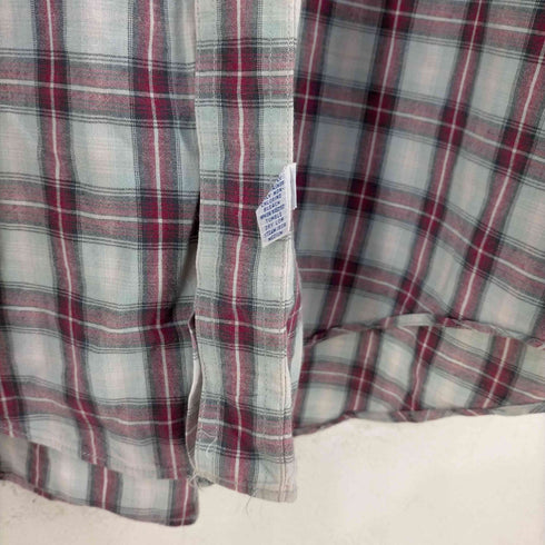 ポロバイラルフローレン Polo by RALPH LAUREN 90-00s ポニー無し 猫目ボタン フロントポケットチェックL/Sシャツ メンズ import:XL