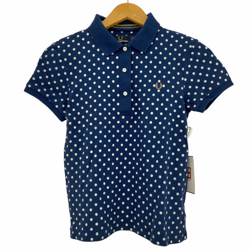 フレッドペリー FRED PERRY ロゴ刺繍 水玉柄 ポロシャツ レディース UK10