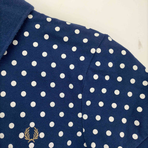 フレッドペリー FRED PERRY ロゴ刺繍 水玉柄 ポロシャツ レディース UK10