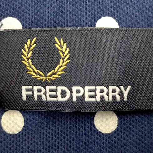 フレッドペリー FRED PERRY ロゴ刺繍 水玉柄 ポロシャツ レディース UK10