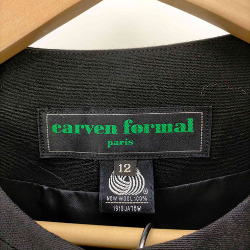 カルヴェン CARVEN フォーマル FORMAL NEW WOOL ノーカラー スーツ セットアップ レディース 12