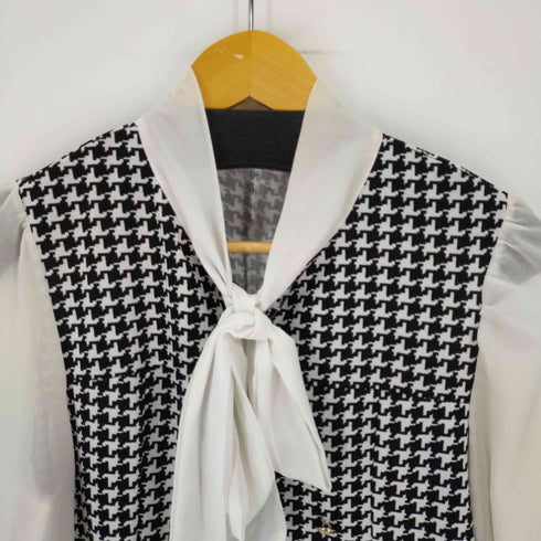 シーイン SHEIN ボウタイワンピース 千鳥格子 シアー レディース JPN:L