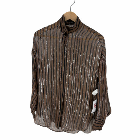 バイマレーヌバーガー BY MALENE BIRGER ラメ加工 ボトルネック ストライプ シャツ レディース JPN:34