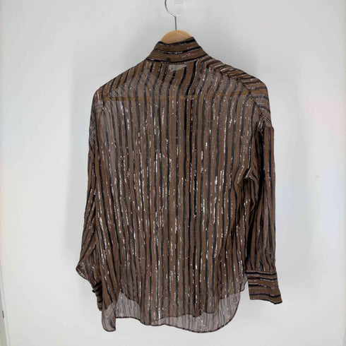 バイマレーヌバーガー BY MALENE BIRGER ラメ加工 ボトルネック ストライプ シャツ レディース JPN:34