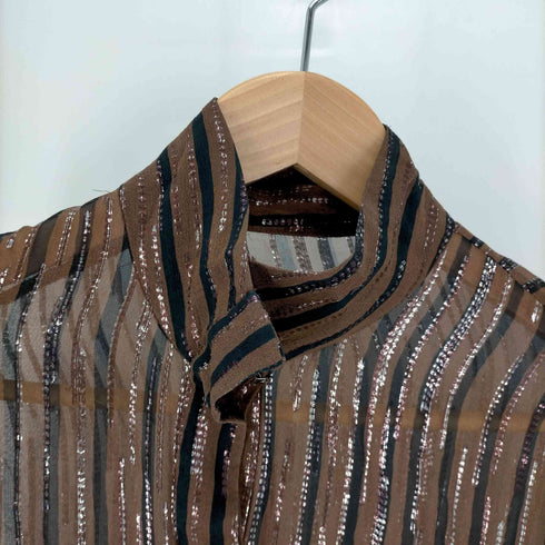 バイマレーヌバーガー BY MALENE BIRGER ラメ加工 ボトルネック ストライプ シャツ レディース JPN:34