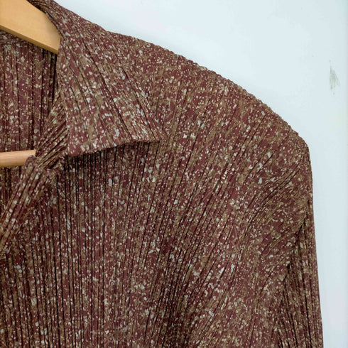 プリーツプリーズイッセイミヤケ PLEATS PLEASE ISSEY MIYAKE 98AW 総柄 プリーツカーディガン レディース JPN:3
