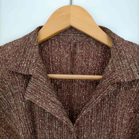 プリーツプリーズイッセイミヤケ PLEATS PLEASE ISSEY MIYAKE 98AW 総柄 プリーツカーディガン レディース JPN:3