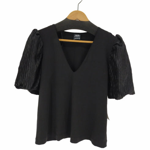 ザラ ZARA Black Puff Sleeve Top パフスリーブトップス レディース JPN:M