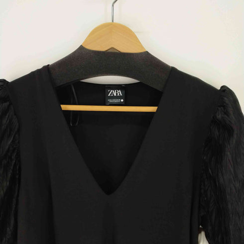 ザラ ZARA Black Puff Sleeve Top パフスリーブトップス レディース JPN:M