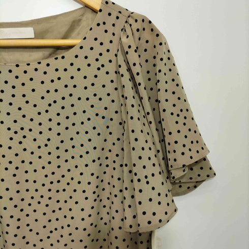 レイビームス Ray BEAMS ドット柄 フレンチスリーブワンピース レディース
