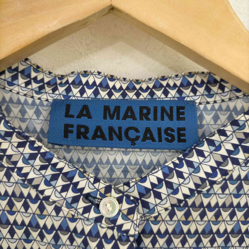 マリンフランセーズ la marine francaise ノーカラー 総柄ブラウス レディース
