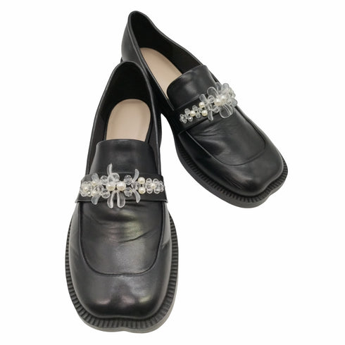 チャールズキース CHARLES & KEITH Bead-Embellished Penny Loafers ビーズエンベリッシュド ペニーローファー レディース EUR:37
