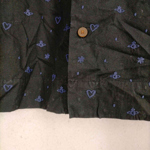 ヴィヴィアンウエストウッドレッドレーベル Vivienne Westwood RED LABEL オーブハート刺繍柄 丸襟 総柄チュニック シャツワンピース レディース 00
