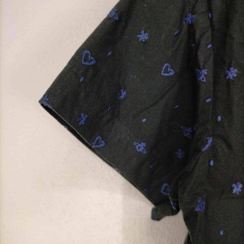 ヴィヴィアンウエストウッドレッドレーベル Vivienne Westwood RED LABEL オーブハート刺繍柄 丸襟 総柄チュニック シャツワンピース レディース 00