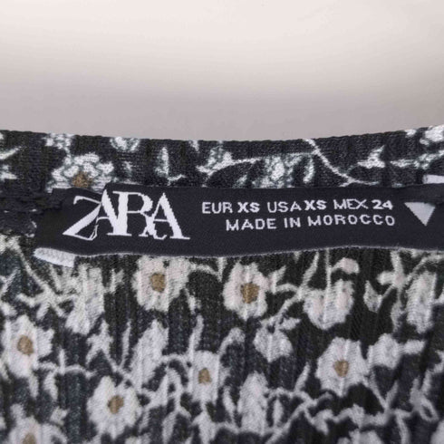 ザラ ZARA フラワーパターン プリーツワンピース レディース import:XS