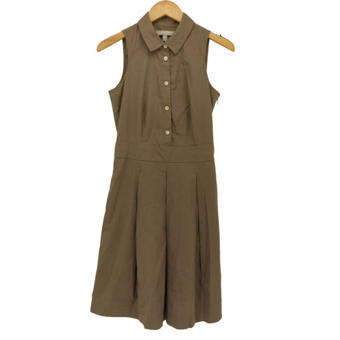 バナナリパブリック BANANA REPUBLIC ノースリーブ シャツ プリーツ ワンピース レディース US:0-2