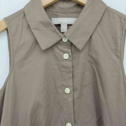バナナリパブリック BANANA REPUBLIC ノースリーブ シャツ プリーツ ワンピース レディース US:0-2