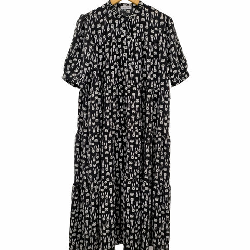 revebleu 24SS ラビットパターン ティアードワンピース レディース M-L