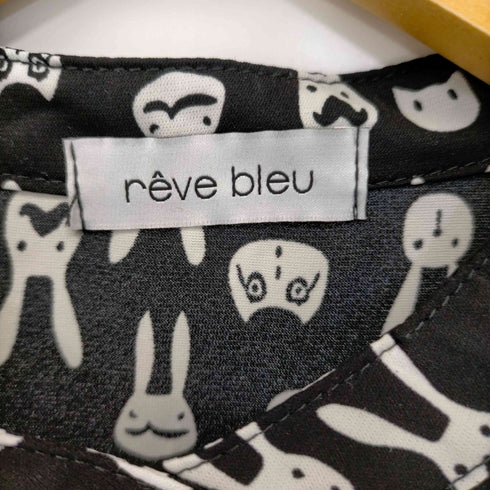 revebleu 24SS ラビットパターン ティアードワンピース レディース M-L