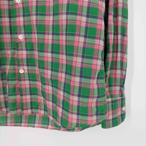 glanshirt イタリア製 ワイドカラーチェックシャツ メンズ 39