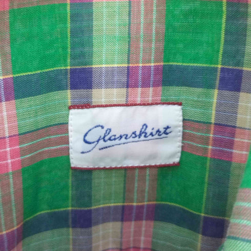 glanshirt イタリア製 ワイドカラーチェックシャツ メンズ 39