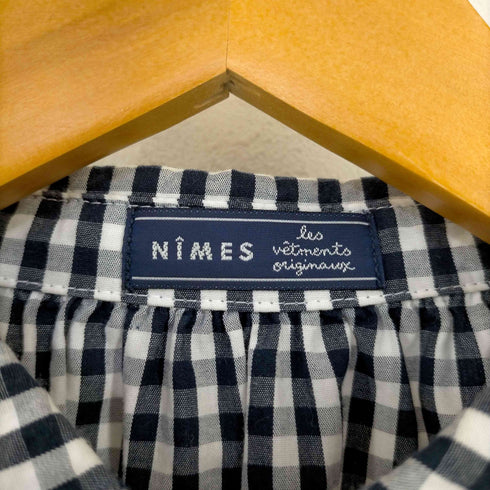 ニーム NIMES ギンガムチェック 丸衿ブラウス レディース