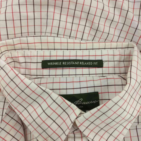 エディーバウアー Eddie Bauer WRINKLE RESISTANT RELAXED チェック BD L/S シャツ メンズ import:M