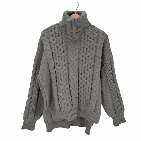 ウィークエンドデティアラ WEEKEND de Tiala ケーブルニット セーター 長袖 タートルネック レディース ONE SIZE