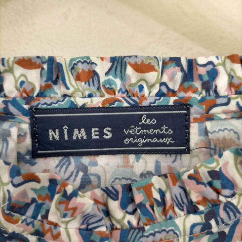 ニーム NIMES ノーカラー 総柄ブラウス レディース