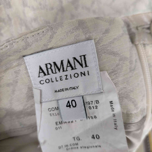 アルマーニコレツィオーニ ARMANI COLLEZIONI イタリア製 リネン シルク 総柄 タイトスカート レディース 40