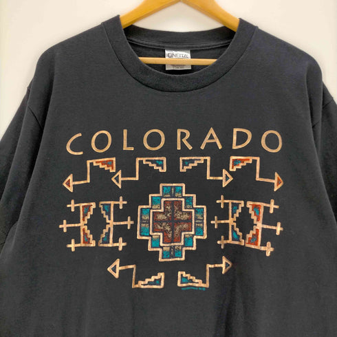 オニータ ONEITA 90s USA製 シングルステッチ COLORADO プリントTシャツ メンズ JPN:L