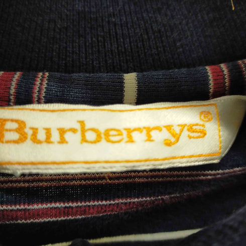 バーバリーズ BURBERRYS ポロシャツ 半袖 ボーダー ロゴ刺繍 コットン ヴィンテージ レディース JPN:M