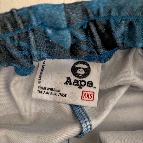 エーエイプバイアベイシングエイプ AAPE BY A BATHING APE チェリーロゴ チェックフレアベロアパンツ Y2K レディース XXS