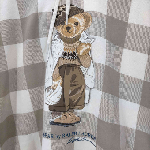 ポロバイラルフローレン Polo by RALPH LAUREN チェック柄 ポロベア デザイン プルオーバーパーカー メンズ JPN:XS
