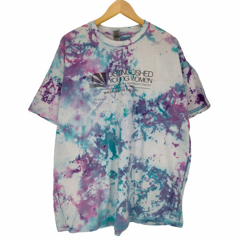 ギルダン GILDAN DISTINGUISHED YOUNG WOMEN タイダイ柄クルーネックTシャツ メンズ 2XL