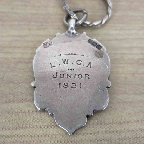 1920S ENGLISH SILVER BIRMINGHAM L.W.C.A.JUNIOR 1921 エンブレムペンダントトップ メンズ
