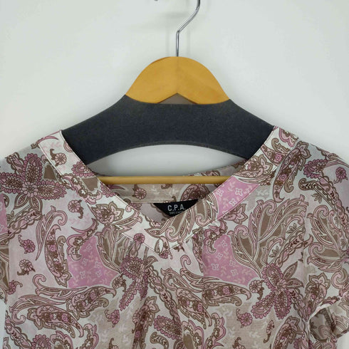 シーピーエー シンプルアンドナチュラル C.P.A. SIMPLE&NATURAL ペイズリー柄 チュニック フレンチスリーブ リボン レディース JPN:L