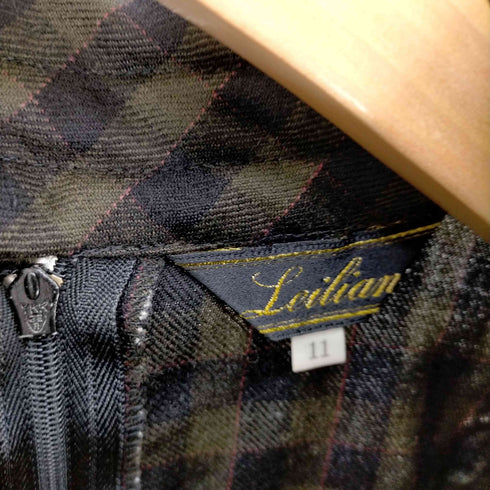 レリアン Leilian ウール チェック セットアップ レディース 11