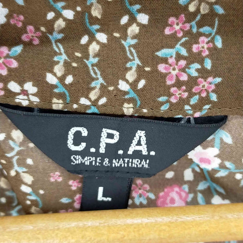 シーピーエー シンプルアンドナチュラル C.P.A. SIMPLE&NATURAL 花柄 チュニック フレンチスリーブ リボン レディース JPN:L