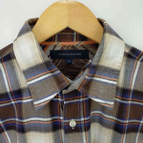 トミーヒルフィガー TOMMY HILFIGER エルボーパッチネルシャツ メンズ L