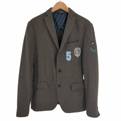 ザラマン ZARA MAN ARMYワッペン ウール テーラードジャケット メンズ US:36