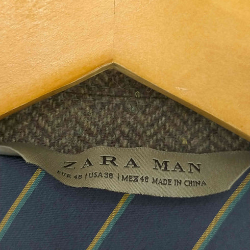 ザラマン ZARA MAN ARMYワッペン ウール テーラードジャケット メンズ US:36