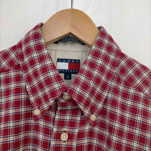 トミーヒルフィガー TOMMY HILFIGER 刺繍ロゴ チェック ボタンダウンシャツ メンズ import:M