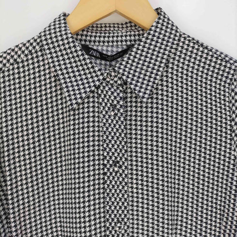 ザラ ZARA 千鳥格子 ハウンドトゥース シャツブラウス レディース import:S