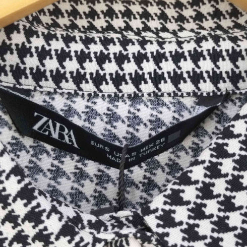 ザラ ZARA 千鳥格子 ハウンドトゥース シャツブラウス レディース import:S