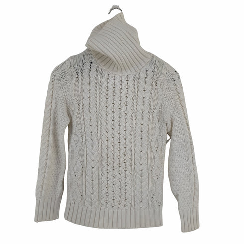 バナナリパブリック BANANA REPUBLIC カシミヤ混 ケーブル編み タートルネックニット レディース import:XS