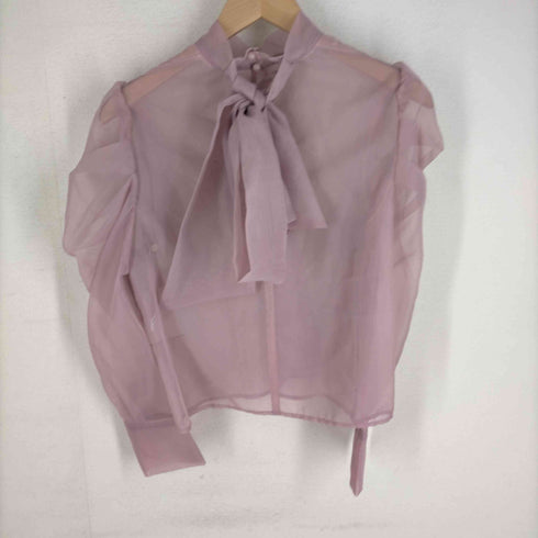 リリーブラウン Lily Brown 24SS クラシカルボウタイブラウス ボリュームシアーブラウス レディース